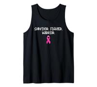 Survivor Fighter Warrior Breast Cancer Awareness Cinta Rosa Camiseta sin Mangas
