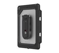 Survivor Funda Endurance para Apple iPad 10,2 pulgadas (2020 y 2019) [correa de mano y función atril I giratorio 360° I soporte para lápiz Apple I Protección según estándar militar] negro/transparente