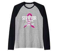 Survivor I Am Stronger Than Breast Cancer Camiseta Manga Raglan