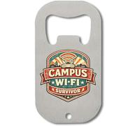 Survivor of College Campus WiFi Challenges - Abridor de botellas de acero inoxidable, color plateado