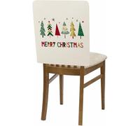 Surwin 2 4 6 8 Piezas Fundas para Sillas de Navidad, Fundas Respaldo Sillas de Comedor Lavables Universal Protectora Navideñas para Navidad Fiestas, Cocina, Bar, Restaurante (Árboles Dorados,4)