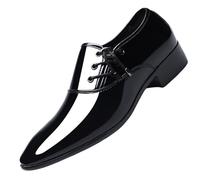 Surwin 2026 Zapatos de Vestir para Hombre Corte Bajo, Calzado Formal de Negocios Sintética PU con Correa Ajustable, Casuales Confort Suela de Goma, para Oficina Boda,38-49 EU (Negro,49)