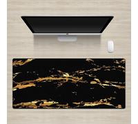 Surwin 3D Mármol Alfombrilla para Ratón Grande Gaming Mousepad Teclado Almohadilla de Escritorio, Mouse Pad para Ordenador Gamers PC y Portátil (300x600mm,Negro C)