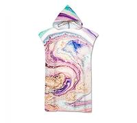 Surwin Adulto Unisex Bata Poncho, Toalla de Microfibra para Poncho de Surf con Capucha Bata de Baño Adultos de Secado rápido Manta de Buceo para Surf Natación (70 * 110cm,Galaxia púrpura)