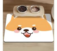Surwin Alfombra Comedero Perros y Gatos Absorbente, Alfombrilla Comida de Mascotas, Tapetes para Comer Gatos Secado Rápido, Protege el Suelo de Derrames de Agua y Comida (Perro 3,50x80cm)
