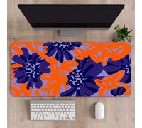 Surwin Alfombrilla para Ratón Gaming, Mousepad Elegante Estampado Floral Morado, Teclado Almohadilla de Escritorio con Base Antideslizante, para Ordenador, Portátil, Escritorio (80x30cm,Estilo C)