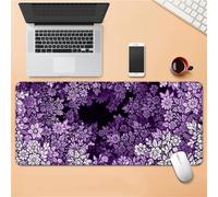Surwin Alfombrilla para Ratón, Grande Gaming Mousepad Antideslizante, Teclado Almohadilla de Escritorio, Hojas Árboles impresión Mouse Pad para Ordenador, PC y Portátil (Morado,800x300mm)