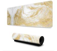 Surwin Alfombrilla para Ratón Grande, Grano de Piedra Mármol Alfombrilla Ratón Gaming Alfombrillas de Ratón Espesor 3mm con Base de Goma Antideslizante Mousepad (500x1000mm,Mármol Dorado)