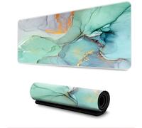 Surwin Alfombrilla para Ratón Grande, Grano de Piedra Mármol Alfombrilla Ratón Gaming Alfombrillas de Ratón Espesor 3mm con Base de Goma Antideslizante Mousepad (500x1000mm,Mármol Verde)