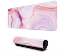 Surwin Alfombrilla para Ratón Grande, Grano de Piedra Mármol Alfombrilla Ratón Gaming Alfombrillas de Ratón Espesor 3mm con Base de Goma Antideslizante Mousepad (500x1000mm,Mármol Rosa)