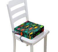 Surwin Asiento Elevador para Niños, 3D Dinosaurios Desmontable Portátil Cojines Asiento Infantil Seguridad para Bebé Silla de Comedor Mesa de Comedor Silla de Viaje (Azul Oscuro,40x40x10cm)