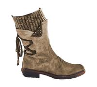 Surwin Botas Invierno para Mujeres, Botas de Plataforma de Slip-on Zapatos Ankle con Cremallera para Otoño e Invierno, Antideslizante Jardín Trabajo Boots 35-43 (121 Kaki,42)