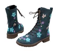 Surwin Botas Invierno para Mujeres, Botas de Plataforma de Slip-on Zapatos Ankle con Cremallera para Otoño e Invierno, Antideslizante Jardín Trabajo Boots 36-43 (910 Azul,42)