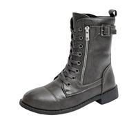 Surwin Botas Invierno para Mujeres, Botas de Plataforma de Slip-on Zapatos Ankle con Cremallera para Otoño e Invierno, Antideslizante Jardín Trabajo Boots 36-43 (510 Gris,40)