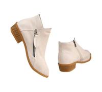 Surwin Botas Invierno para Mujeres, Botas de Plataforma de Slip-on Zapatos Ankle con Cremallera para Otoño e Invierno, Antideslizante Jardín Trabajo Boots 36-43 (905 Beige,43)