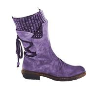 Surwin Botas Invierno para Mujeres, Botas de Plataforma de Slip-on Zapatos Ankle con Cremallera para Otoño e Invierno, Antideslizante Jardín Trabajo Boots 35-43 (121 Viola,41)