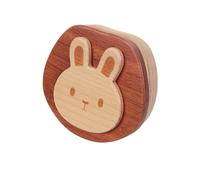 Surwin Caja de Dientes de Leche,Caja en Madera para Niños y Niñas como Regalo Souvenir para Guardar Dientes,Hecho a Mano Caja de Dientes con Patrón de Dientes de Leche (Conejo)