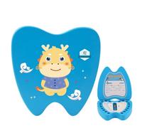 Surwin Caja de Dientes de Leche, Zodíaco Chino Caja en Madera para Niños y Niñas como Regalo Souvenir para Guardar Dientes,Hecho a Mano Caja de Dientes con Patrón de Dientes de Leche (Dragón)
