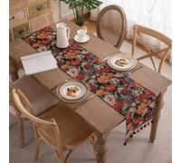Surwin Camino de Mesa de poliéster, Tapete Decorativo para Mesa de Comedor,Resistente Mantel Estrecho Retro Artesanía Jacquard,Ideal para Fiestas, Hogar y Restaurante (Pájaro,33x200cm)