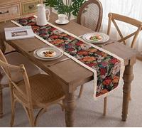 Surwin Camino de Mesa de poliéster, Tapete Decorativo para Mesa de Comedor,Resistente Mantel Estrecho Retro Artesanía Jacquard,Ideal para Fiestas, Hogar y Restaurante (Rombo 1,33x120cm)