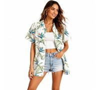 Surwin Camisa Hawaiana Mujer Tallas Grandes (Strelitzia repens 1,3XL)