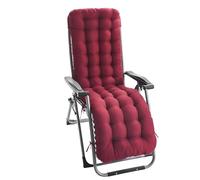 Surwin Cojín Tumbona Jardin Exterior, Cojines para Sillas de Jardin, Colchóneta para Tumbonas Sillas y Hamacas, Mecedora Exterior, para Terraza Balcón Playa -Color Sólido (Rojo Vino,48x155x8cm)