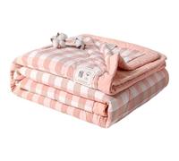 Surwin Colcha Bouti a Cuadros Moderno y Sencillo Colchas Acolchado para Cama Reversible Colcha para Primavera y Verano Edredón Respirable Suave Lavable Individual Matrimonio (Rosa Blanco,200x230cm)