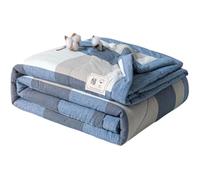 Surwin Colcha Bouti a Cuadros Moderno y Sencillo Colchas Acolchado para Cama Reversible Colcha para Primavera y Verano Edredón Respirable Suave Lavable Individual Matrimonio (Gris Azul,180x200cm)