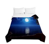 Surwin Colcha de Verano-Primavera Reversible con Impreso 3D,Edredón Cubrecama Rellenos de Algodón,Moderno Colcha Acolchada Quilted para Camas Individuales y Dobles (Luna,150x200cm)