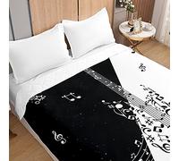Surwin Colcha de Verano Reversible Colcha Bouti de Primavera y Entretiempo, Microfibra Ligera Colcha Acolchada Cubrecama con Guitarra 3D para Cama Individual Matrimonio (Nota Musical,230x280cm)