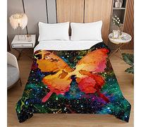 Surwin Colcha de Verano Reversible Colcha Bouti de Primavera y Entretiempo, Microfibra Ligera Colcha Acolchada Cubrecama con Mariposa 3D para Cama Individual Matrimonio (Cielo Estrellado,150x200cm)
