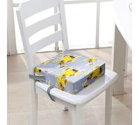 Surwin Coussin Rehausseur Chaise Enfant, Cartoon Bee Coussin Chaise Enfant Lavable Rehausseur de Chaise Enfant avec Boucle de Sécurité, Rehausseur de Chaise de Salle (32x32x8cm,Lavanda Morado)