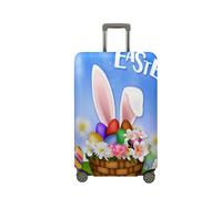 Surwin Cubierta de Equipaje Protectora Elástico Anti-Polvo Lavable Funda de Maleta Patrones de Pascua Luggage Cover con Cremallera Viaje Cubierta de la Caja (Dibujos Animados,S (18-20 Pulgadas))