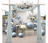 Surwin Decorativa Boda Arco Cortina Cortina Gasa Cortina de Tela de Gasa Bufunda Boda Cortinas de Arco Boda Tela Telón de Fondo para Decoración Boda Fiesta Ensueño (Neblina Azul,75x1000cm(33FT))