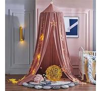 Surwin Dosel de Cama para Niños Niña Bebés Mosquitera Dosel Cama Individual Matrimonio, Redonda Toldo de Cuna de Castillo de Dormitorio Decoración de Dormitorio, Habitación (pasta de frijol rojo)