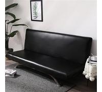 Surwin Elástica Fundas de Sofá Sin Brazos Clic Clac de 2/3 Plazas, Cuero PU Impermeable Antideslizante Funda Protectora para Sofá Cama Sofá Plegable sin Reposabrazos (180cm,Negro)