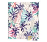 Surwin Esterilla Playa Antiarena Grande Manta Playa Impermeable Manta Praia Grande Cómoda Esterilla Praia con 4 Clavos Fijos para Exterior Camping (Palmera,180x220cm)