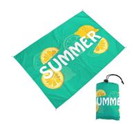 Surwin Esterilla Playa Antiarena Grande Manta Playa Impermeable Manta Praia Grande Cómoda Esterilla Praia con 4 Clavos Fijos para Exterior Camping (Limón de Verano,180x200cm)