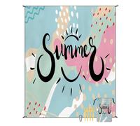 Surwin Esterilla Playa Antiarena Grande Manta Playa Impermeable Manta Praia Grande Cómoda Esterilla Praia con 4 Clavos Fijos para Exterior Camping (Verano Rosa,180x220cm)