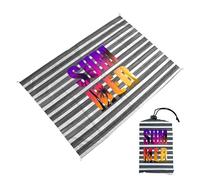 Surwin Esterilla Playa Antiarena Grande Manta Playa Impermeable Manta Praia Grande Cómoda Esterilla Praia con 4 Clavos Fijos para Exterior Camping (Gris y Blanco,200x210cm)