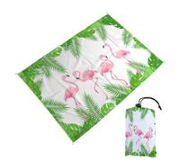 Surwin Esterilla Playa Antiarena Impermeable, Alfombra Playa Libre de Arena Manta Picnic Plegable Grande XXL Ligera y Compacta Secado Rápido para Viajes y Camping (140x200cm,Flamenco)