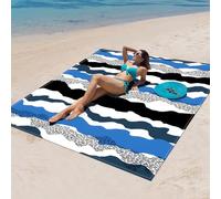 Surwin Esterilla Playa Antiarena Impermeable, Alfombra Playa Libre de Arena Manta Picnic Plegable Grande XXL Ligera y Compacta Secado Rápido para Viajes y Camping (150x150cm,Clásico Chic 3)
