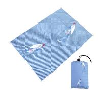 Surwin Esterilla Playa Antiarena Impermeable, Alfombra Playa Libre de Arena Manta Picnic Plegable Grande XXL Ligera y Compacta Secado Rápido para Viajes y Camping (140x200cm,Barco Rayado)