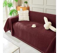 Surwin Funda de Sofá, Cubre Sofa para 1 2 3 4 Plazas, Color Sólido Mantas Cómoda, Protector Universal, para Butacas de Salon Chaise Longue (Rojo,180 * 280cm)