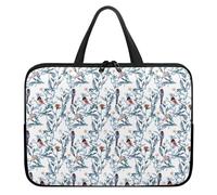 Surwin Funda Ordenador con Asa, Patrón Pájaro 3D Funda para Ordenador Portátil Impermeable Funda para Laptop con Cremallera Fundas para Portátiles (13 Pulgadas,Hojas)