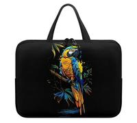 Surwin Funda Ordenador con Asa, Patrón Pájaro 3D Funda para Ordenador Portátil Impermeable Funda para Laptop con Cremallera Fundas para Portátiles (13 Pulgadas,Loro)