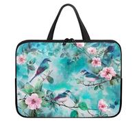 Surwin Funda Ordenador con Asa, Patrón Pájaro 3D Funda para Ordenador Portátil Impermeable Funda para Laptop con Cremallera Fundas para Portátiles (15 Pulgadas,Pájaro Azul)