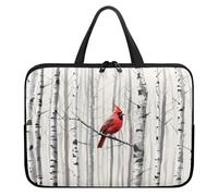 Surwin Funda Ordenador con Asa, Patrón Pájaro 3D Funda para Ordenador Portátil Impermeable Funda para Laptop con Cremallera Fundas para Portátiles (15 Pulgadas,Pájaro Rojo)
