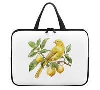 Surwin Funda Ordenador con Asa, Patrón Pájaro 3D Funda para Ordenador Portátil Impermeable Funda para Laptop con Cremallera Fundas para Portátiles (12 Pulgadas,Limón Amarillo)