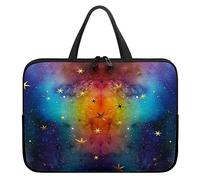 Surwin Funda para Ordenador Portátil, Patrón Cielo Estrellado Funda para Laptop Impermeable Fundas para Portátiles con Asa y Cremallera Funda Notebook (17 Pulgadas,Estrella de Oro)